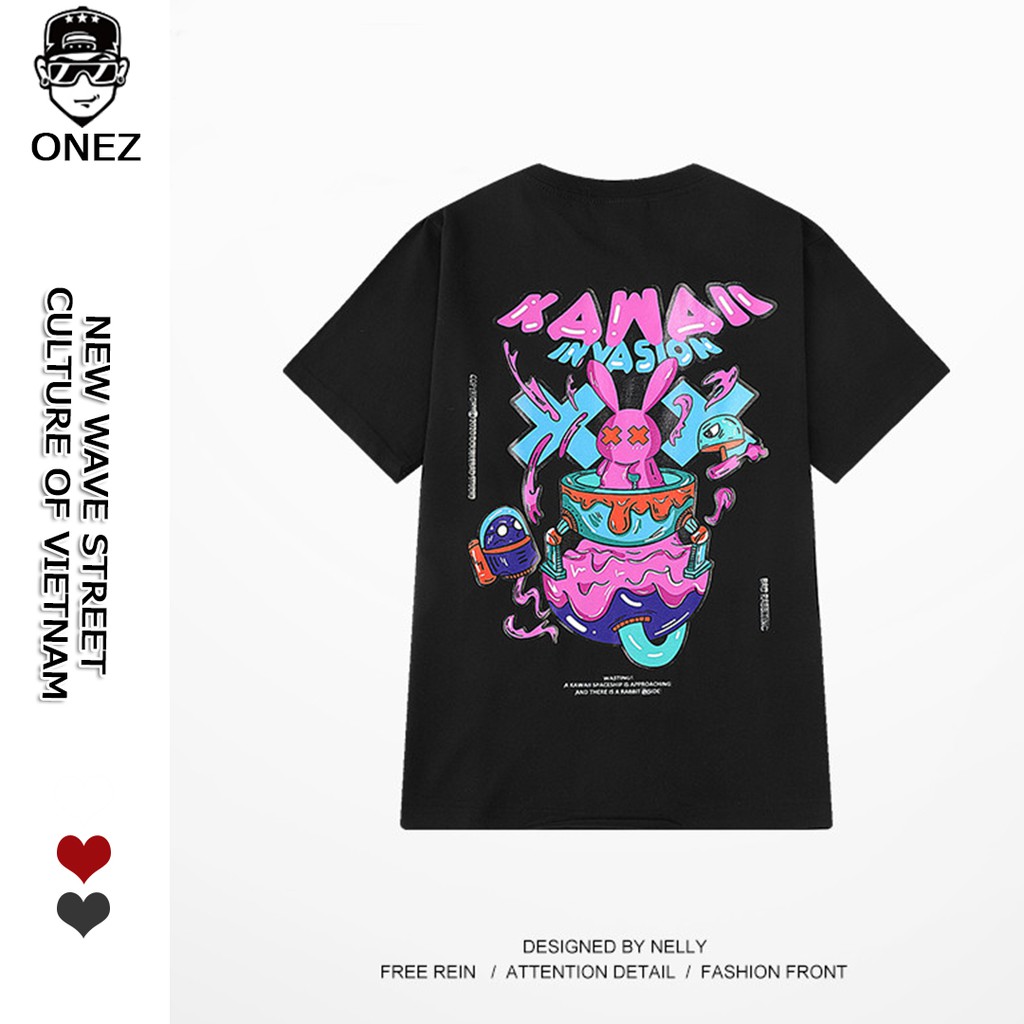 [Bán Giá Gốc] Áo thun tay lỡ ONEZ , Áo phông Unisex nam nữ Cotton oversize form rộng KAWAII OZT03
