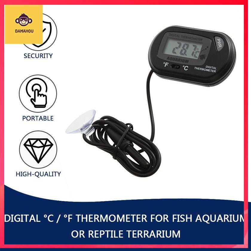 Máy đo nhiệt độ hồ cá kỹ thuật số LCD Nước Terrarium MIỄN PHÍ Pin bổ sung
