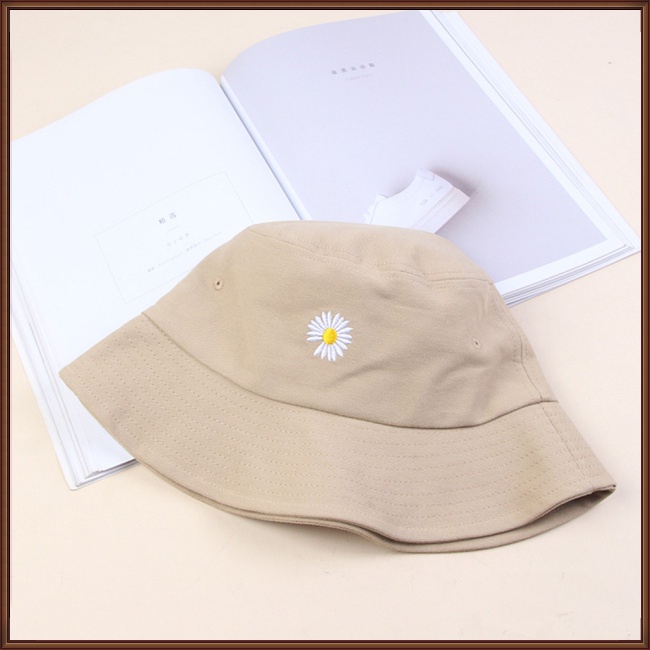 Mũ Tai Bèo Chống Nắng Thêu Họa Tiết Hoa Cúc Thời Trang Đi Biển Cho Nam Và Nữ