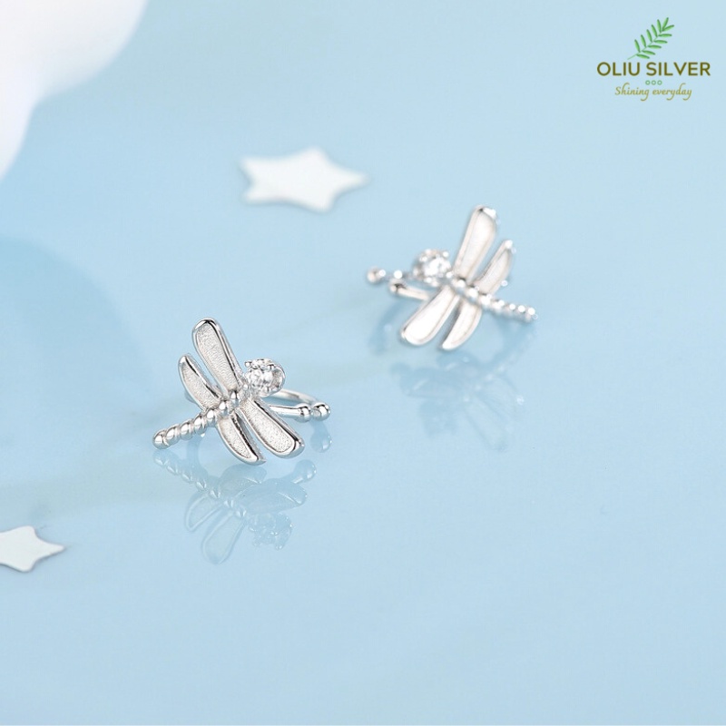 Bông Tai Bạc S925 Ear Cuff Kẹp Vành Chuồn Chuồn Dễ Thương | Khuyên Tai Nữ Trang Sức Bạc Thời Trang