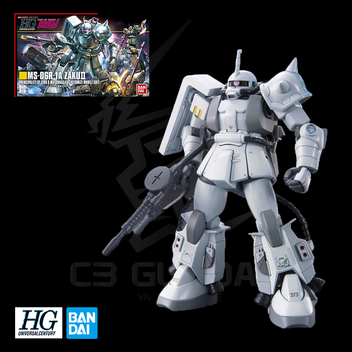 MÔ HÌNH GUNDAM BANDAI HG 154 1/144 MS-06R-1A SHIN MATSUNAGA CUSTOMIZE ZAKU II HGUC GUNPLA TỪ NHẬT BẢN