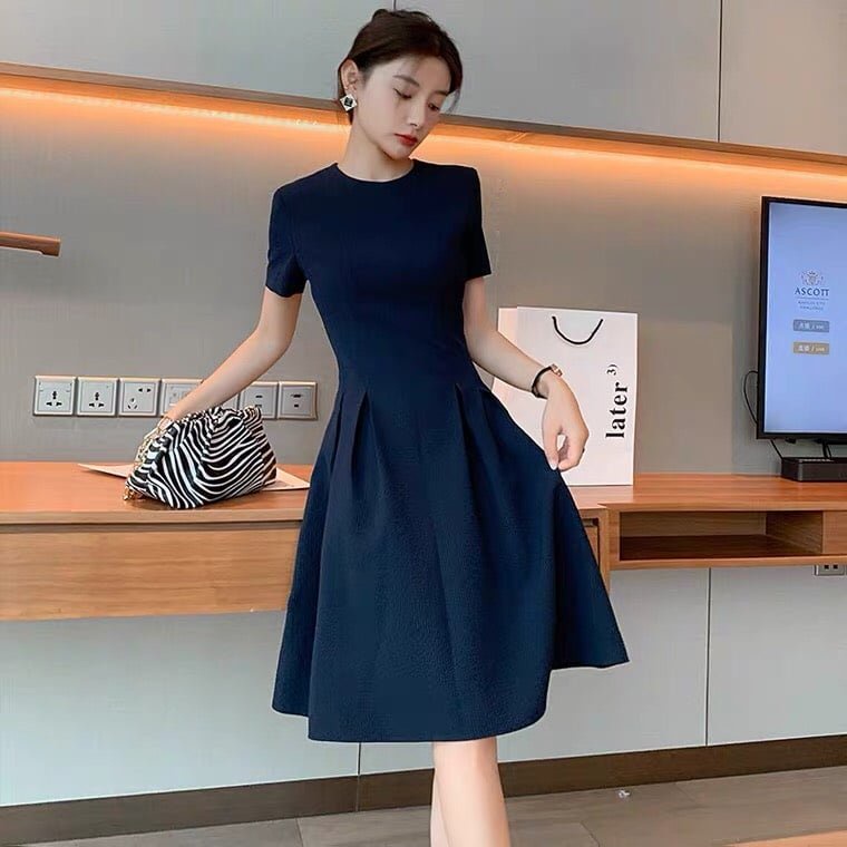 Đầm Công Sở, Dự Tiệc Form Dài Chất xốp Hàn nhập khẩu Sang Trọng – Thanh Lịch