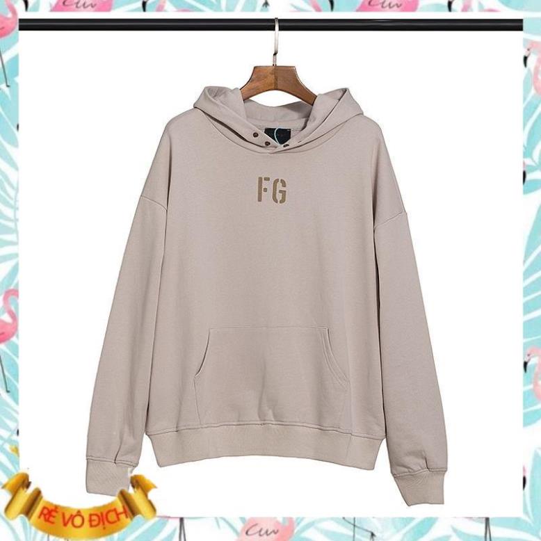 Áo hoodie FOG cúc bấm mũ phối màu trung tính