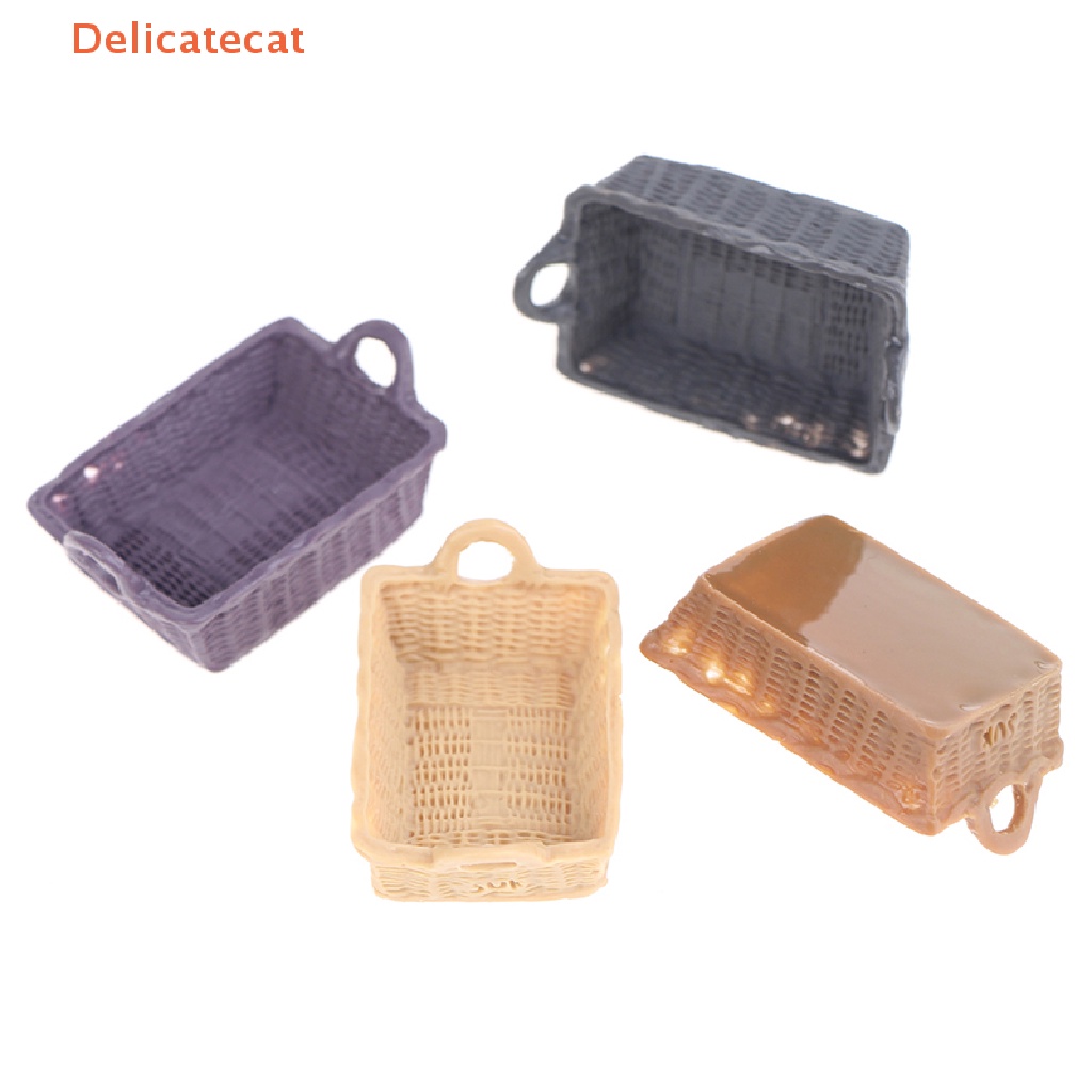 Giỏ Đựng Đồ Mini Bằng Nhựa Resin Cho Nhà Búp Bê 1 / 12