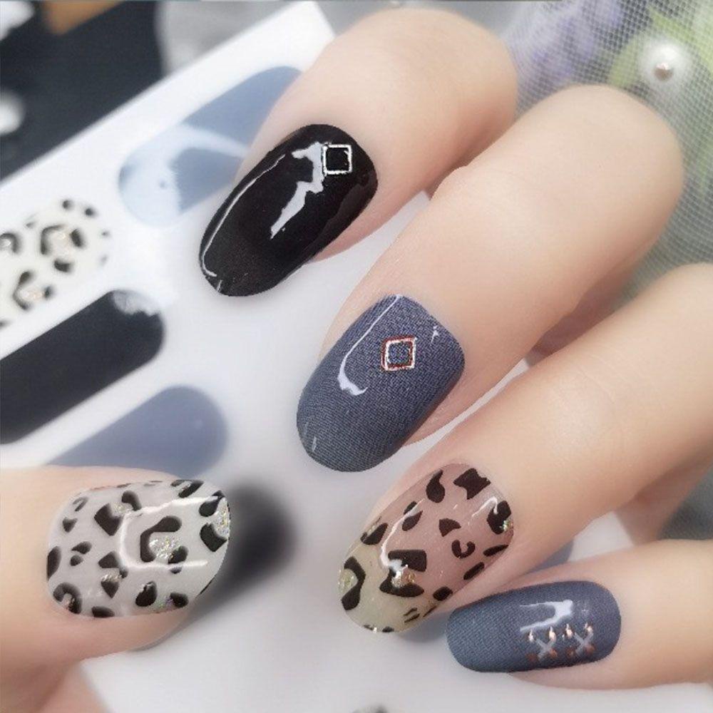 Miếng Dán Trang Trí Móng Tay Tự Dính Màu Đồng Lấp Lánh DIY