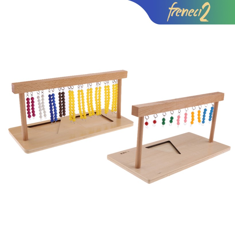 Giáo Cụ Montessori - 2 Khung Treo Hạt Cườm 1-19 - Hàng Đẹp Bản Chuẩn ( Number Counting 1-20 Hanging Frame )