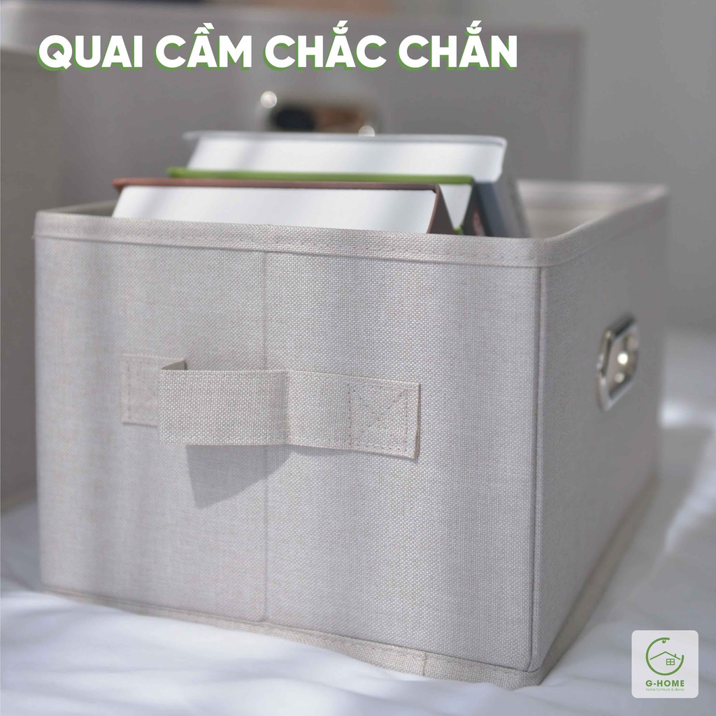 Hộp đựng quần áo đa năng Ghome, thùng đựng đồ chơi bằng vải có nắp đậy chắc chắn, không mùi, made in VN TV03