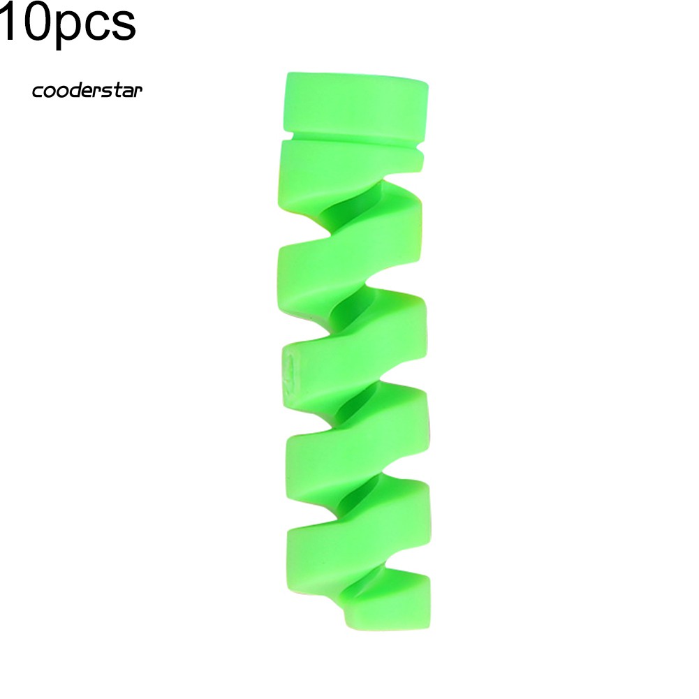 Set 10 phụ kiện bảo vệ đầu dây cáp sạc điện thoại bằng silicon tiện dụng