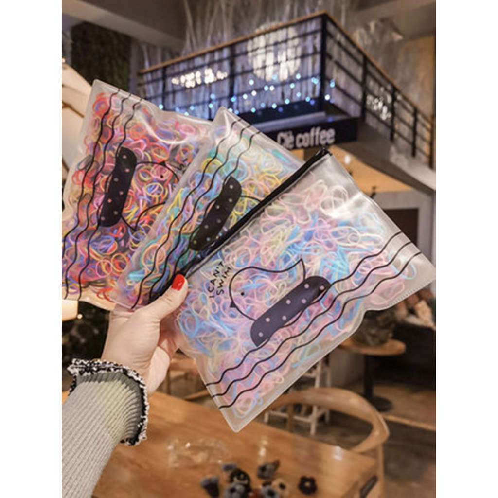 Túi 500 dây cột tóc cao su RIPE GIRL dùng một lần đầy màu sắc dùng cột tóc đuôi ngựa