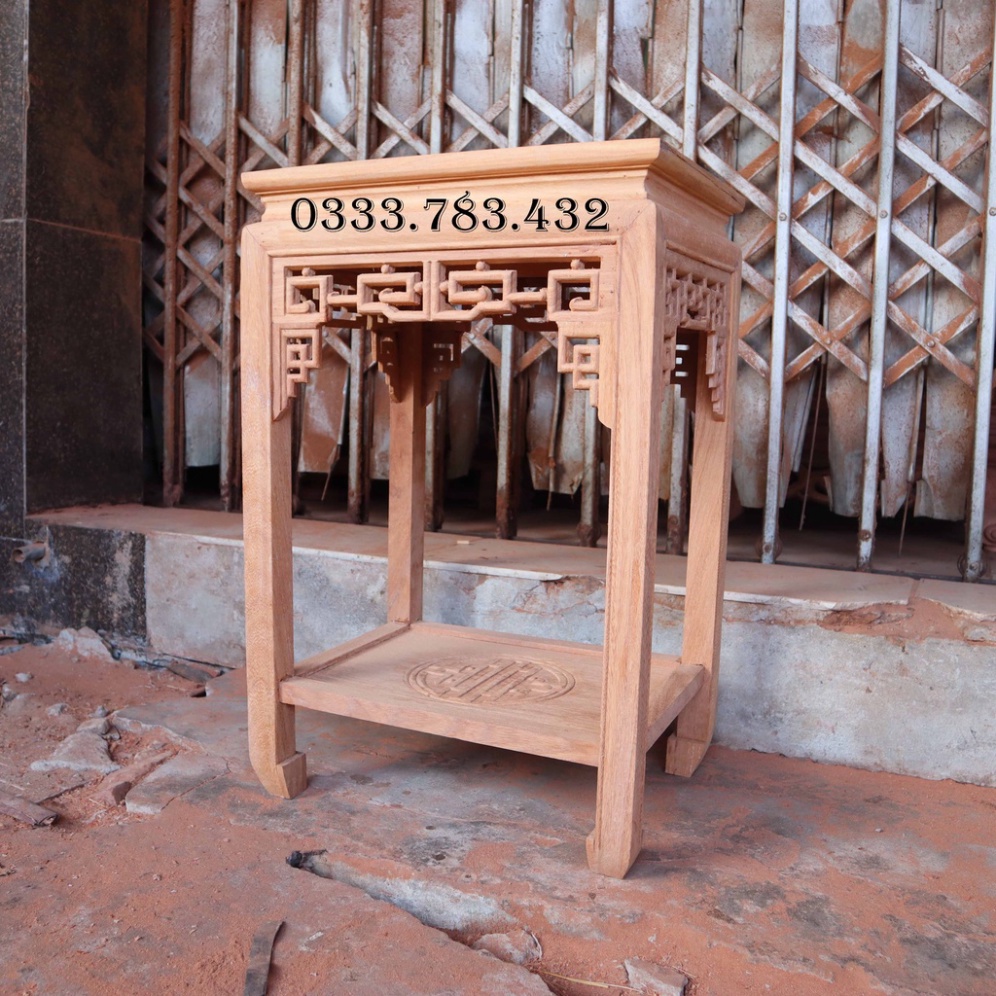 ĐÔN CHIỆN CHỮ NHẬT PHÒNG KHÁCH GỖ GỤ MẶT 30X40