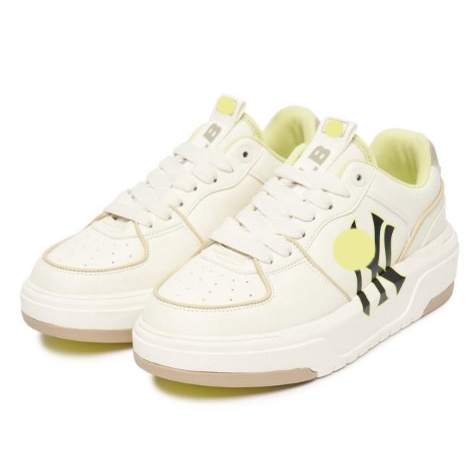 [TẶNG Tất Cao Cấp] Giày Sneaker MLB Chunky Ofwhite x Mcqueen NY trắng kem vàng tăng chiều cao nam nữ cao cấp full box