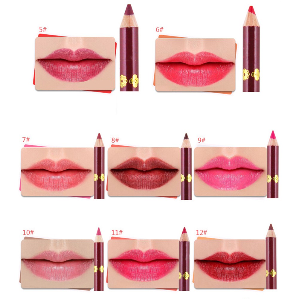 PATH New Lipstick Matte Outline Lip Shape Makeup 12 Colors Waterproof Long Lasting Fashion Lip liner