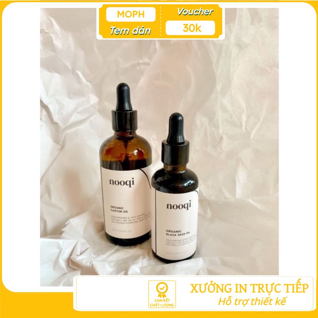 Tem Nhựa Dán Chai Serum Thuỷ Tinh Siêu Dính Bền Chắc Thiết Kế Theo Yêu Cầu Giao Hàng Nhanh - Xưởng In MoPh