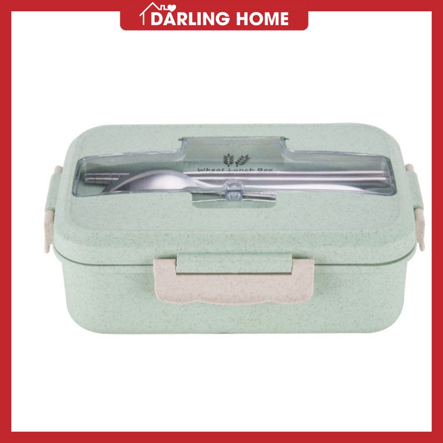 Hộp Cơm Lúa Mạch 3 Ngăn Văn Phòng Giữ Nhiệt Dễ Thương