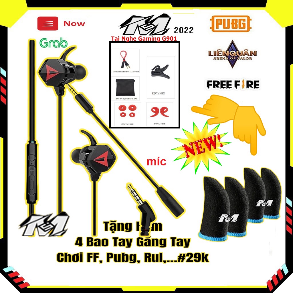 Tai nghe gaming G901 tai nghea dành riêng cho game thủ chống ồn có mic HD,  dây giắc 3.5 hỗ trợ điện thoại, máy tính