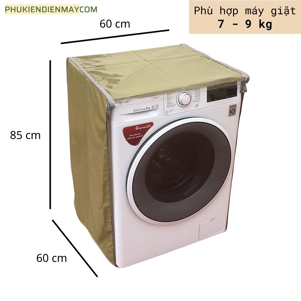 Áo máy giặt cửa ngang (cửa trước) vải dù cao cấp chống nắng- nước cực tốt, vỏ bọc máy giặt đủ kích thước từ  đến 12kg