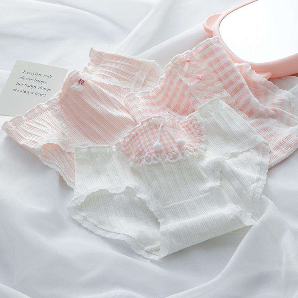 NIUYOU Quần Lót Cotton Không Đường May Lưng Vừa Đính Nơ Cho Nữ