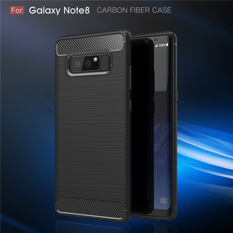 Topewon  Ốp điện thoại dẻo thiết kế sợi cacbon sang trọng dành cho Samsung Galaxy Note 8