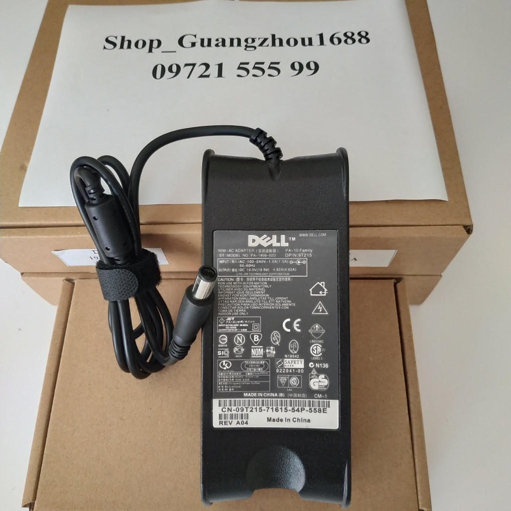 Adapter Sạc Laptop Dell 19.5V - 4.62A - 90W Chính Hãng, Tặng Kèm Dây Nguồn