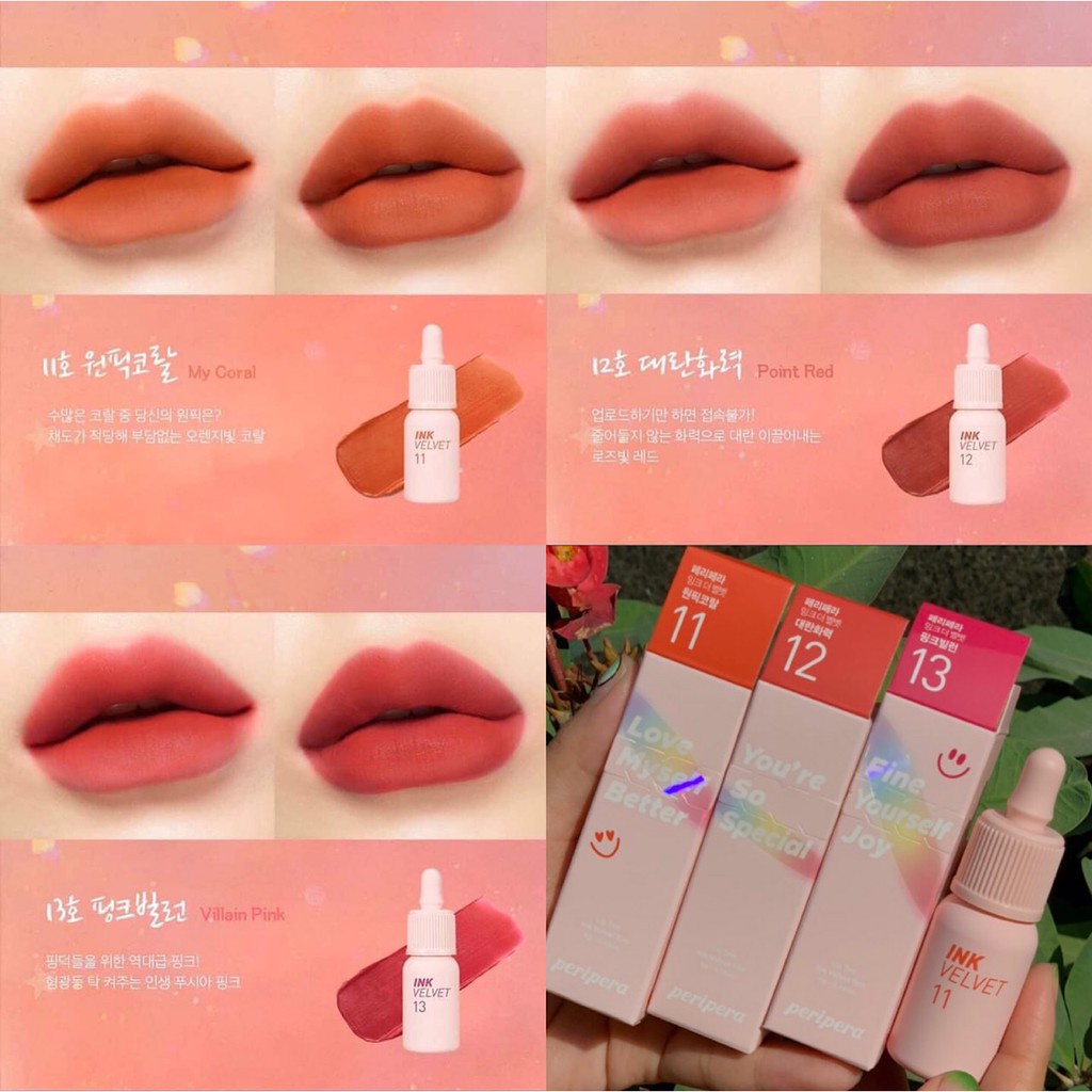 Son Kem Lì Peripera Lip Tint Ink 11, 12, 13