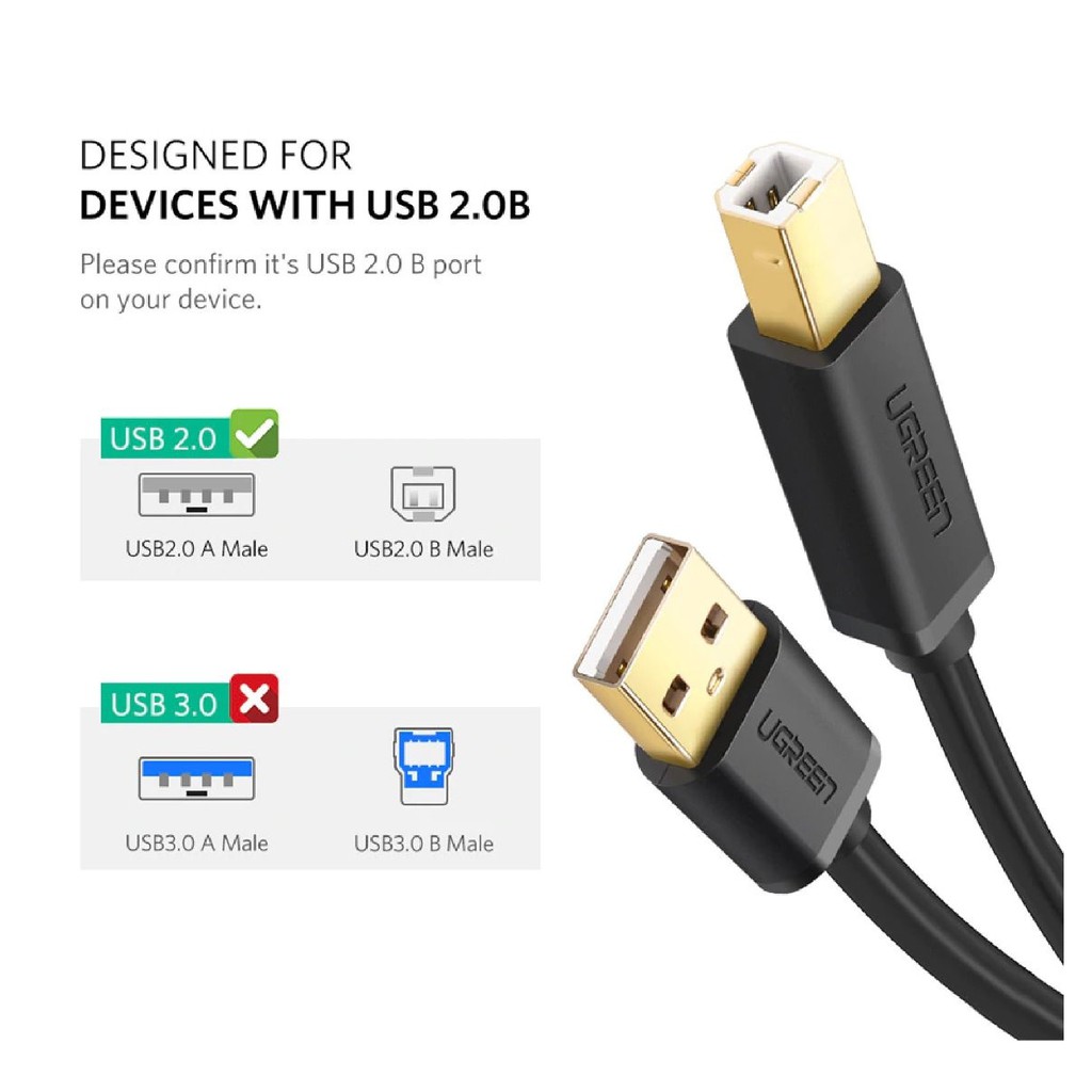 Cáp USB Máy In Dài 5M Ugreen 10352 - Hàng Chính Hãng