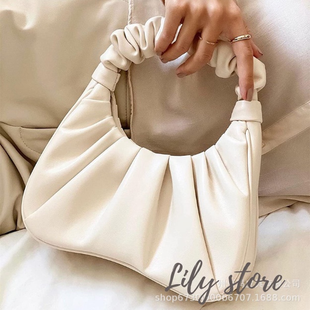 Túi Kẹp Nách, Túi Xách Nữ Quai Nhún Phong Cách Tiểu Thư Sành Điệu, Túi Cắp Nách Nữ