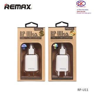 Bộ sạc proda rp-u11 1a cổng micro usb. cáp sạc samsum