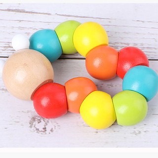 Combo 4 món đồ chơi cho trẻ đồ chơi gỗ cho bé ( Đàn,Sâu gỗ,tháp 7 màu,luồn hạt mini)