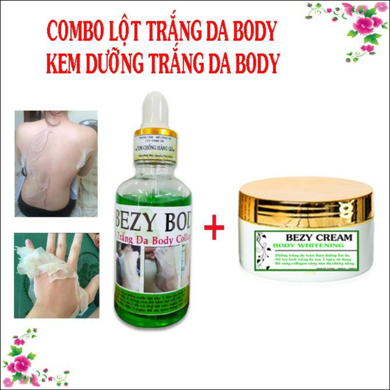 Combo Lột Trắng Toàn Thân + Kem Dưỡng Trắng Da BEZY Body