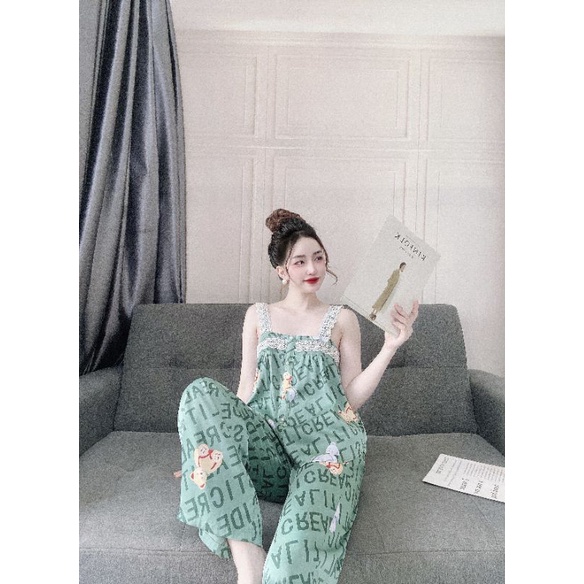 Bộ lụa hai dây hoạ tiết xinh xắn | BigBuy360 - bigbuy360.vn