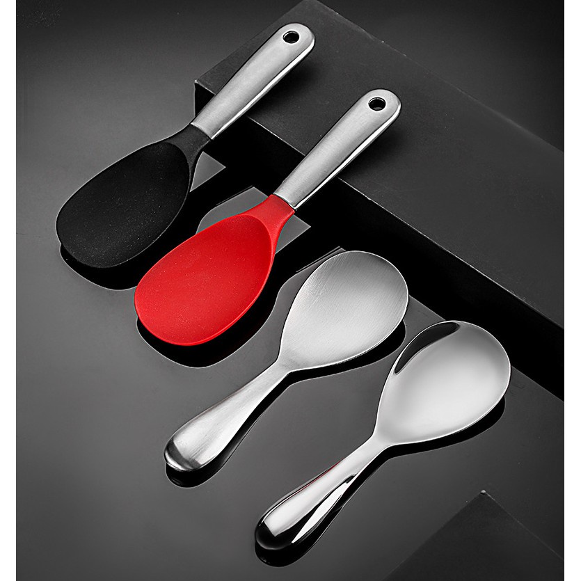 KATELV Muỗng xới cơm KATE LV bằng thép không gỉ 304 và silicon chống dính