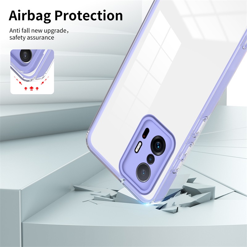 Ốp Điện Thoại PC Viền TPU Dẻo Trong Suốt Màu Macaron Chống Rơi 3 Trong 1 Cho Xiaomi Mi 11 Lite 5G NE 11T Pro