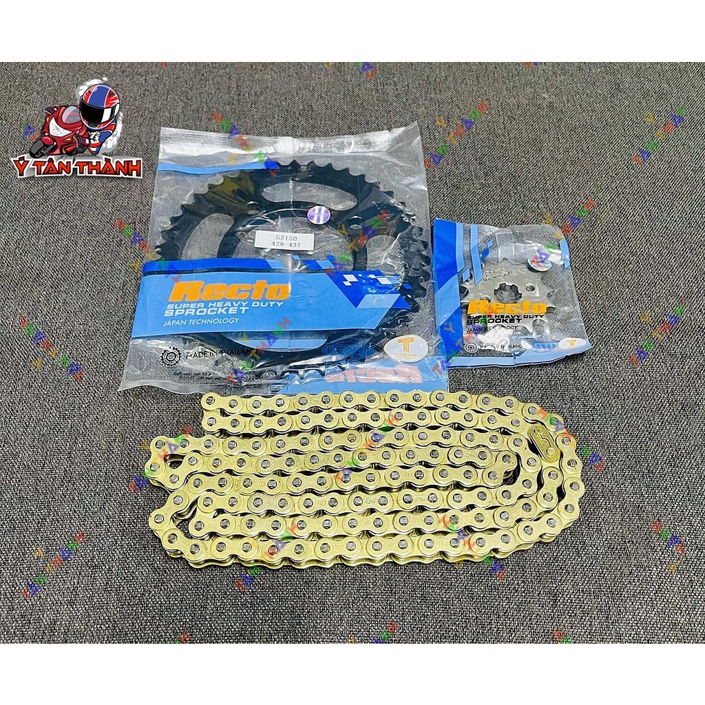 nhông sên đĩa recto xe moto GZ 150 MS 208