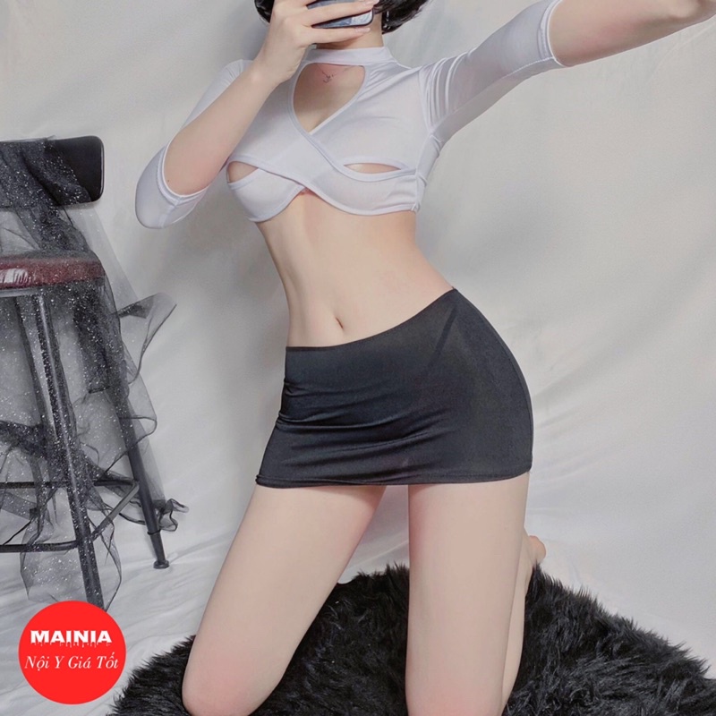 Set Đồ Ngủ Cosplay Cô Thư Ký Gợi Cảm Quyến Rũ Mainia Shop