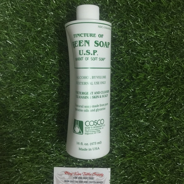 Dung dịch vệ sinh hình xăm greensoap ( chai trắng loại đắt)