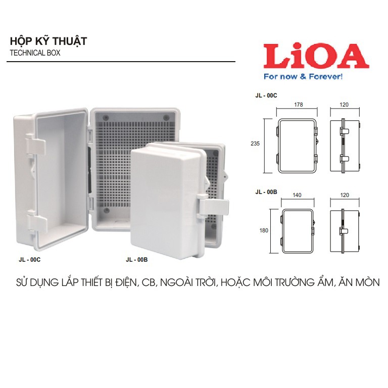 Hộp điện nhựa chống nước Lioa JL00C JL00B