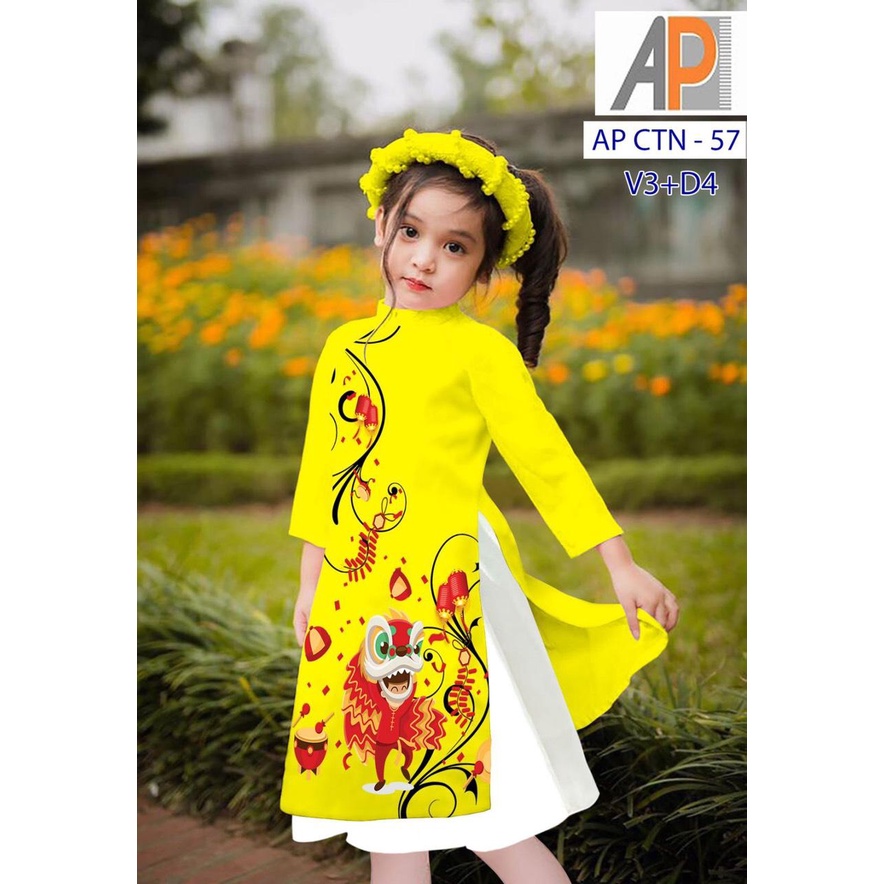 ÁO DÀI CÁCH TÂN CHO BÉ GÁI,TẶNG KÈM CHÂN VÁY VÀ MẤN CHO BÉ GÁI TẾT 2022