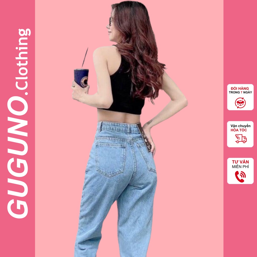 Quần jean bò nữ ống rộng suông lưng cạp cao form rộng chất đẹp GUGUNO ulzzang (quần jeans nữ, quần jean nữ, quần rin nữ,
