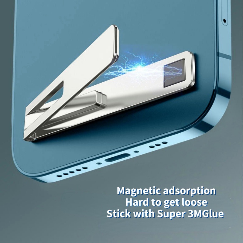 1 Giá Đỡ Kim Loại Siêu Mỏng Có Thể Gập Lại Tự Dính Chất Lượng Cao Cho Điện Thoại / Máy Tính Bảng