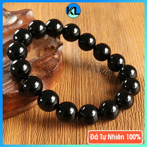 Vòng tay mã não đen kích thước hạt lớn dành cho nam mệnh thủy, Vòng tay mệnh mộc bình an - Kila Shop