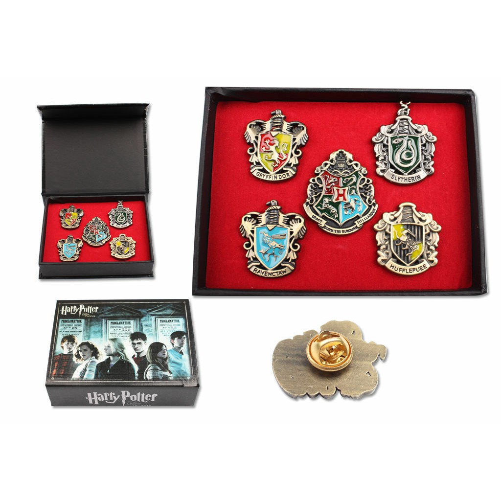 Bộ 5 huy hiệu cài áo bằng kim loại kiểu Harry Potter