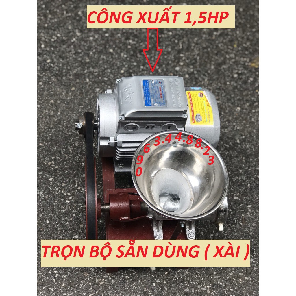 Máy đùn thịt, đùn cua, đùn cá, đùn xương cối 12cm, đường kính nồi 22cm, motor 1,1kw siêu khỏe