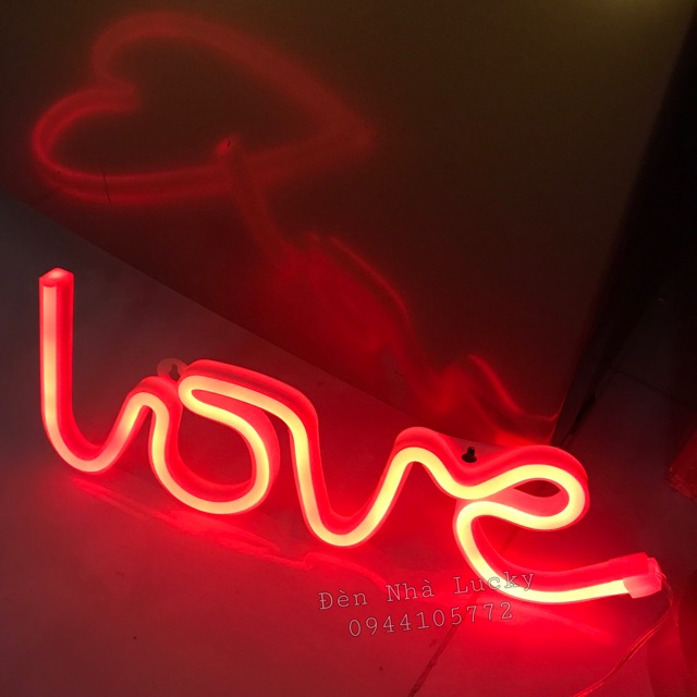 Đèn neon light chữ LOVE vàng ấm ✨✨