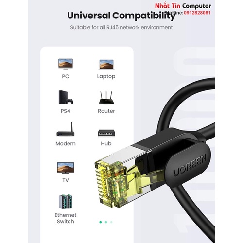 Cáp mạng Cat7 Ultra Slim băng thông 10Gbps 600MHZ Ugreen cao cấp