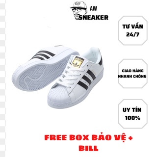 Giày thể thao superstar mũi sò tem vàng sọc đen trắng.Giày thể thao Sò A.DI.DAS đen trắng S.Cấp
