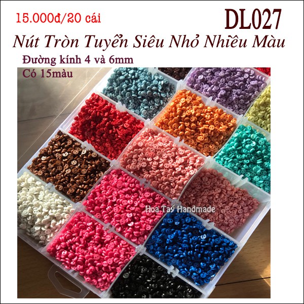 Nút áo siêu nhỏ 4mm cho búp bê nhiều màu DL027