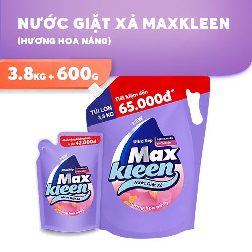 Túi Nước Giặt Xả Maxkleen 3.8kg (MỚI)