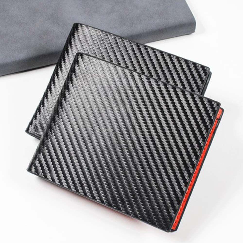 USNOW Ví Đựng Thẻ Tiền Xu Bằng Sợi Carbon Màu Trơn Phong Cách Vintage