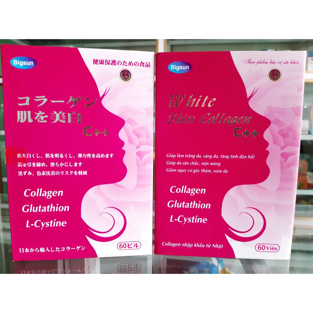 VIÊN UỐNG COLLAGEN NHẬP KHẨU NHẬT BẢN GIẢM NÁM, TÀN NHANG WHITE SKIN COLLAGEN C++ HỘP 20 VIÊN