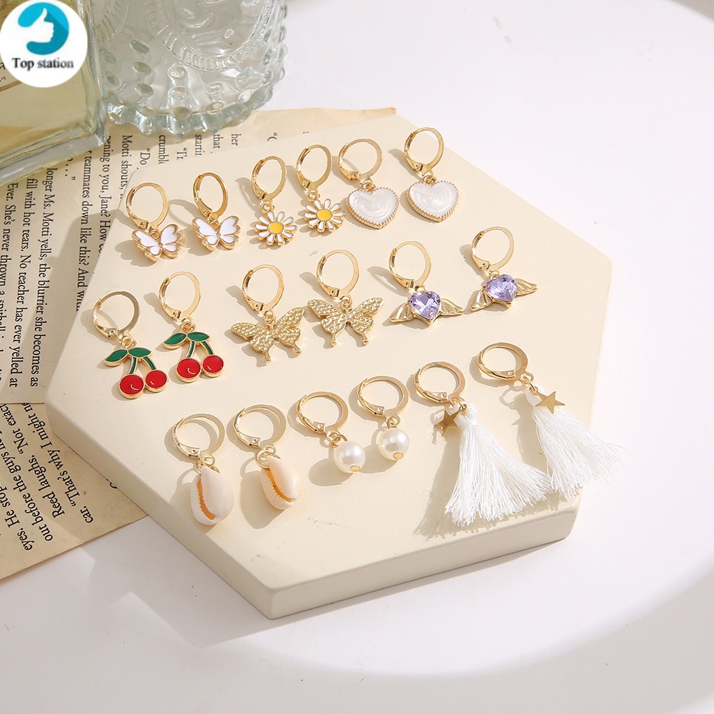 Set 9 Đôi Bông Tai Nhiều Kiểu Dáng Thời Trang Cho Nữ